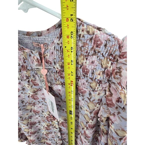 Udel NY Womens Grey Floral‎ Chiffon Blouse NWT Size Small - Picture 8 of 9